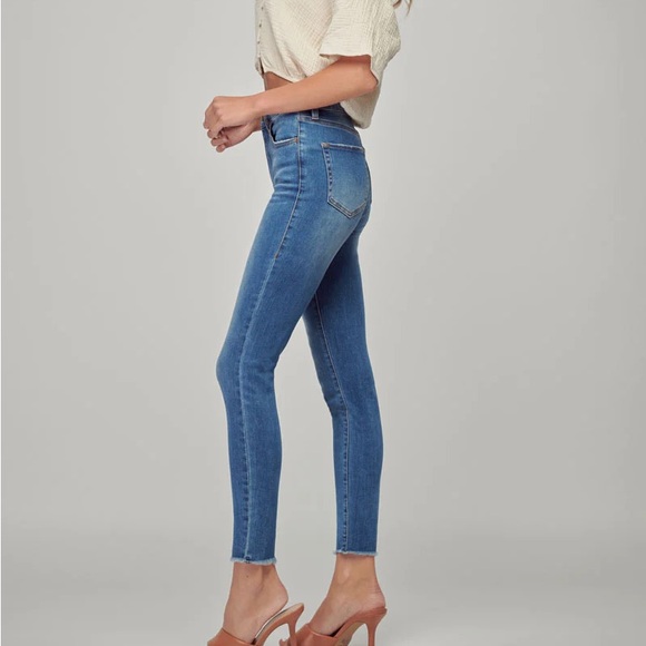 NATURE DENIM Diane High Rise Ankle Skinny Denim Jeans Raw Hem Size 25 NEW - Picture 15 of 16